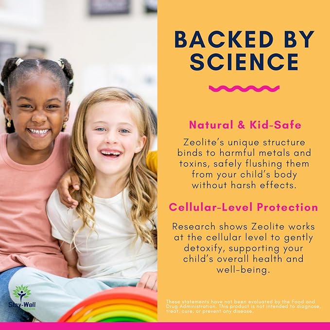 Natural Zeolite Heavy Metal Detox Kids, Chewable Gummy, Micronized Zeolite, Total Body Metal Cleanse, Toxin Cleanse, Non-GMO, 60 Mixed Berry Gummies