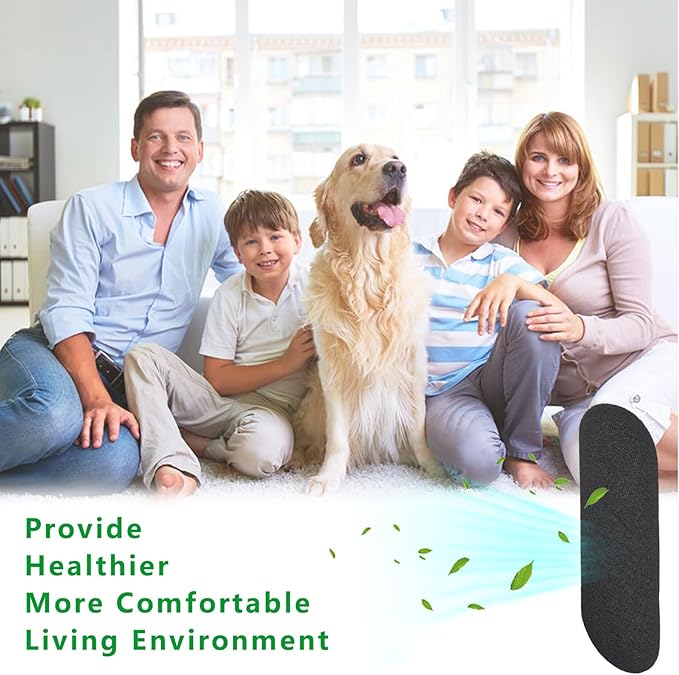 12 Pcs Ceiling Fan Filters for Blades, Activated Coconut Carbon Ceiling Fan Blade Filters, Universal Easy-Stick Air Purifier Pads Captures Dust, Pollen, Pet Dander for Home, Office, Bedrooms