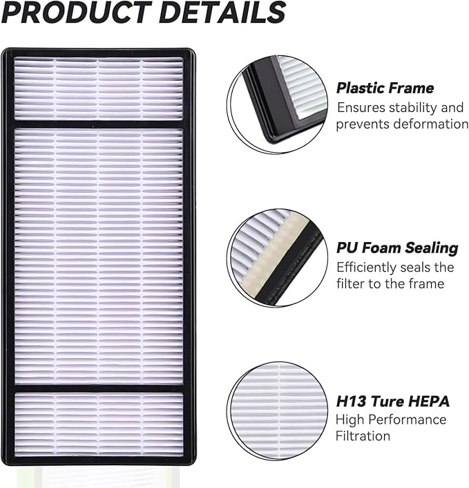 Air Purifier Filters for Honeywell HRF-H1 HRF-H2 HPA050 HPA060 HPA150 HPA160 HHT055 HHT155 Series Air Purifiers - Performance Plus Filter Replacement - 4 Filter and 12 Carbon Filters