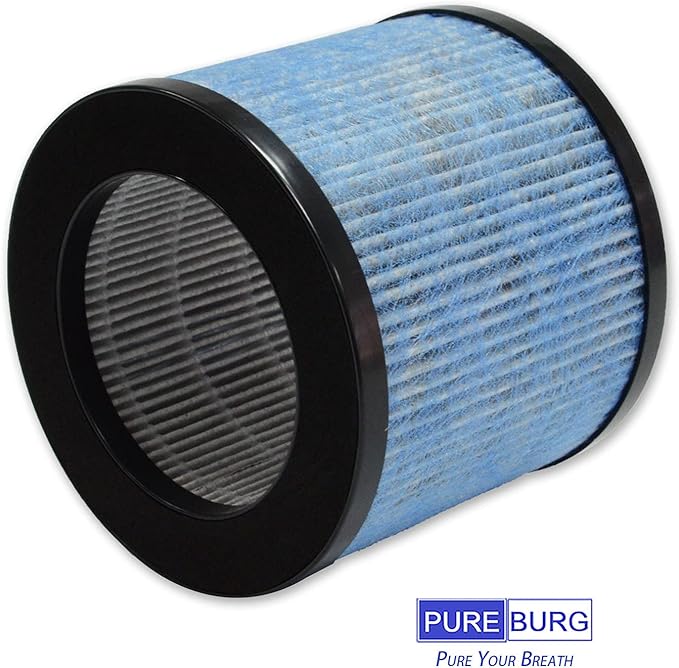 PUREBURG TPAP002 Replacement Filter Compatible with TOPPIN Comfy Air C1 Air Purifier,2-Pack H13 HEPA Activated Carbon 2-in-1 4-Stage Filtration