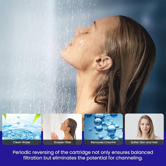 Crystal Quest Shower Filter without Shower Head - White - Advanced Multi Stage Filtration for Cleaner Water - Removes Chlorine, Heavy Metals - Promotes Healthier Skin, Softer Hair - Long-Lasting