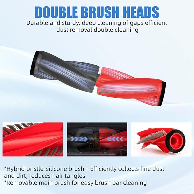 28 Pack Replacement Parts Compatible with Roborock Saros10R Robot Vacuum Cleaner,Parts Include:2 Dual Main Brush,7 Side Brush,5 HEPA Filter,6 Mop Cloth,6 Dust Bag,1 Cleaning Tool&1 Screwdrive