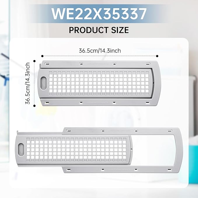 WE22X35337 Washer Dryer Lint Screen Filter And Lint Filter Slide Assembly,Compatible with GE Hotpoint Dryer Replacement for WE01X25914 WE01X25915