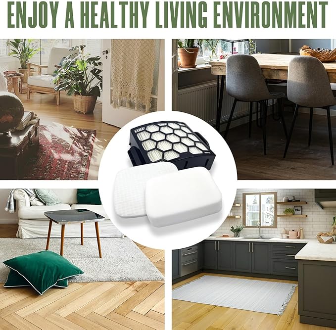 UV850 UV900 Filters Replacement Parts for Shark Lift-Away DuoClean Upright Vacuum,Parts #XHF320 & XFFK602UKT,2 HEPA Filters+4 Foam&Felt Filters