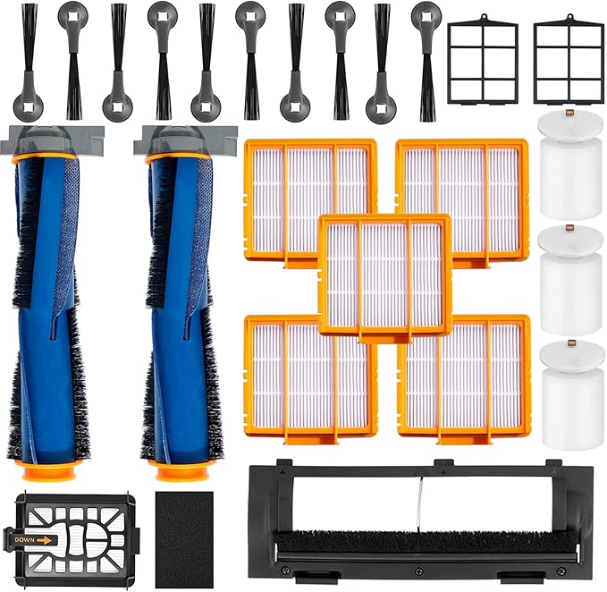 Replacement Parts for Shark AI AV2511AE AV2501S AV2610WA AV2501AE RV2502AE RV2610WA UR2500SR RV2520 AV2510 Accessories Kit :Main Roller Brush/Cover HEPA Filters Foam/Primary Filter Sweep Side Brushes