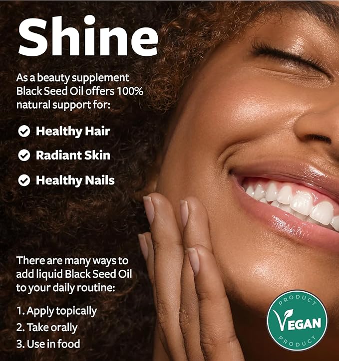 USDA Organic Black Seed Oil Liquid (4 fl oz) Premium Cold-Pressed Nigella Sativa Producing Pure Black Cumin Seed Oil - Antioxidant Supplement - Vegan, Gluten-Free, & Non-GMO (No Pills or Capsules)