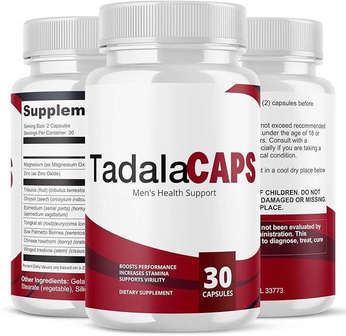TadalaCaps Health Support, The Official Tadala Caps Pills, All Natural Premium Advanced Formula, TadalaCapsules - Maximum Strength, Daily Nutrition Multivitamin, 60 Capsules for 1 Month