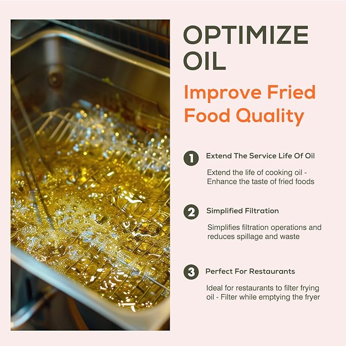 1PCS 10” Reusable Cone Filter Bag for Frying Oil - with Fryer Oil Filter Bag, Cooking Oil Filter Holder, Maple Syrup Cone Filter Stand - Durable Construction - Easy to Clean