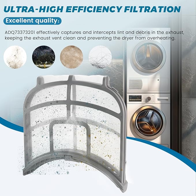 [2025 NEW] ADQ73373201 Dryer Lint Filter Assembly with Clothes Dryer Cleaner Brush Fit for Kenmore LG(DLEX DLGX) Dryer - Dryer Lint Screen Replaces 2656948 AP5675511 PS7787727 EAP7787727 by puxyblue