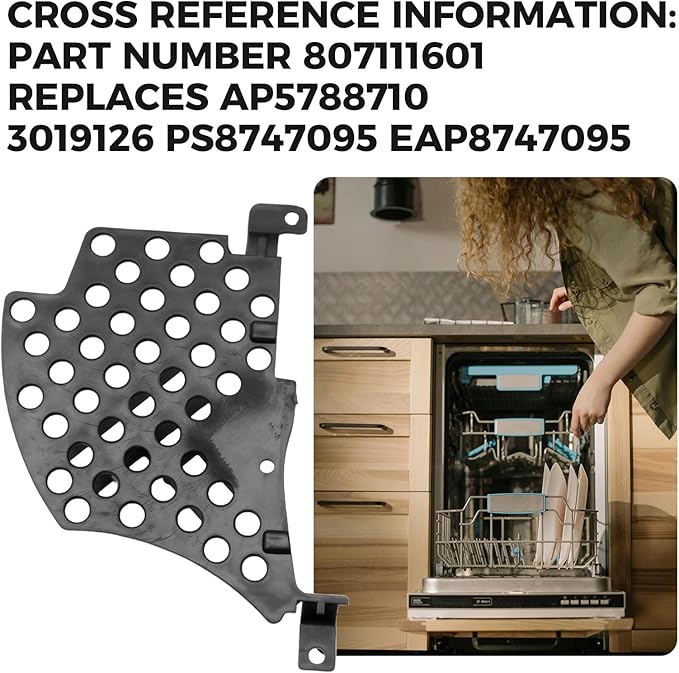 807111601 Sump Cover and Filter Inlet Pump Plate for Electrolux Frigidaire Kenmore Crosley Gibson Kelvinator Westinghouse Dishwasher Pump Plate Replace AP5788710 3019126 PS8747095