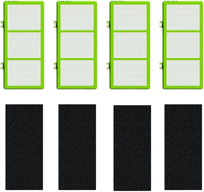 Nispira AER1 HAPF300AHD Allergan Remover Filters for Holmes Air Purifier HAPF300AH-U4R HAPF30AT HAP242-NUC, 4 HEPA 4 Carbon Booster Set