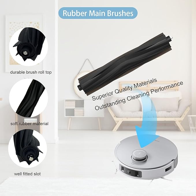 24 Pack Replacement Parts for ECOVACS Deebot T20 Omni / T20 Max / T20 Pro Robot Vacuum，Includes Main brushes, HEPA filter, Mop pad, Dust bag and Side brushes