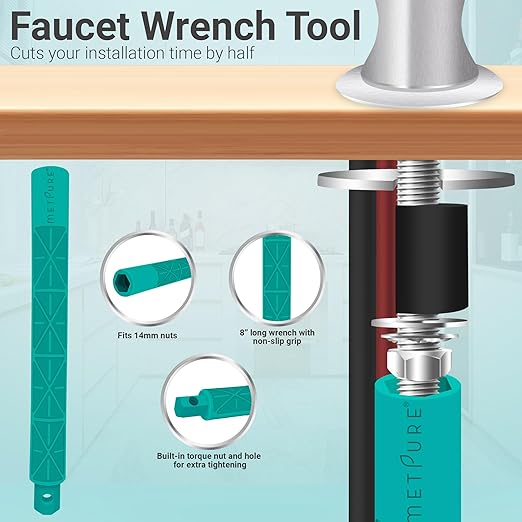 Airgap RO Faucet Reverse Osmosis Drinking Water Filtration System Water Dispenser Spout (Brushed Nickel) with Pre-Inserted Tubing and Faucet Wrench. Vase Style. NSF Certified.