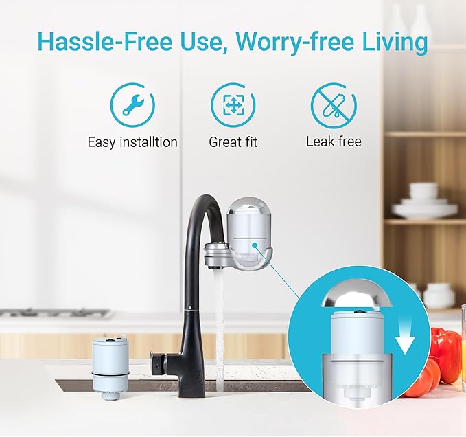 [Alkaline] 2 Pack Faucet Filter Replacement for All PUR®Plus, PUR® Water Filter Replacement, Pur® Filter Replacement RF-9999®, 600-Gallon Long Lifespan, AQUA CREST