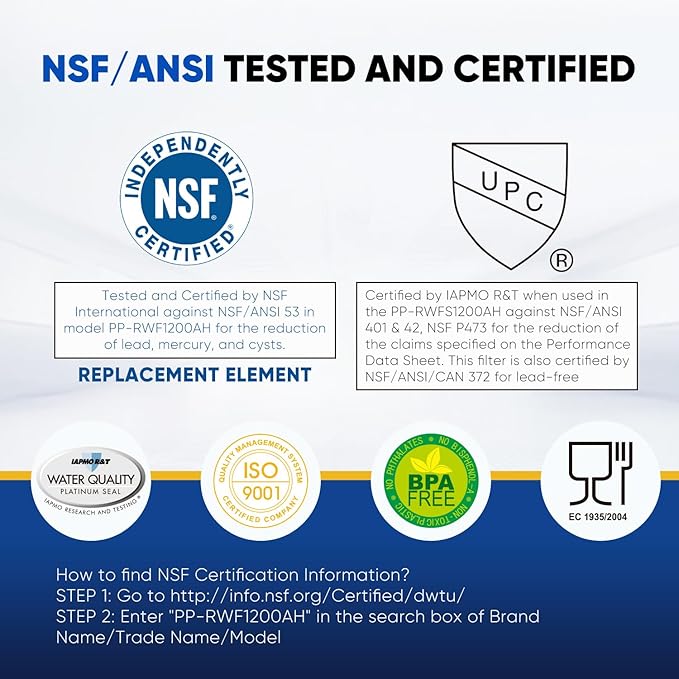PUREPLUS 469690 NSF 401 & 473 & 53 & 42 Certified Replacement for LG LT700P Kenmore Elite 9690, ADQ36006102, ADQ36006101, LFXS30766S, LFX28968ST, LT120F Refrigerator Water Filter, 1Pack