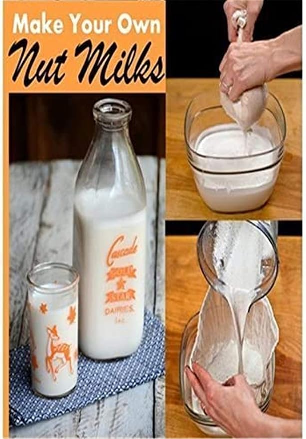 200 Micron Premium Fine Mesh Food Grade Nut Milk Bag for Almond Milk/Soy Milk/Yogurt/Juice - Fine Mesh Nylon Cheesecloth & Cold Brew Coffee Filter, 10" x 12" - Extra thick (1)