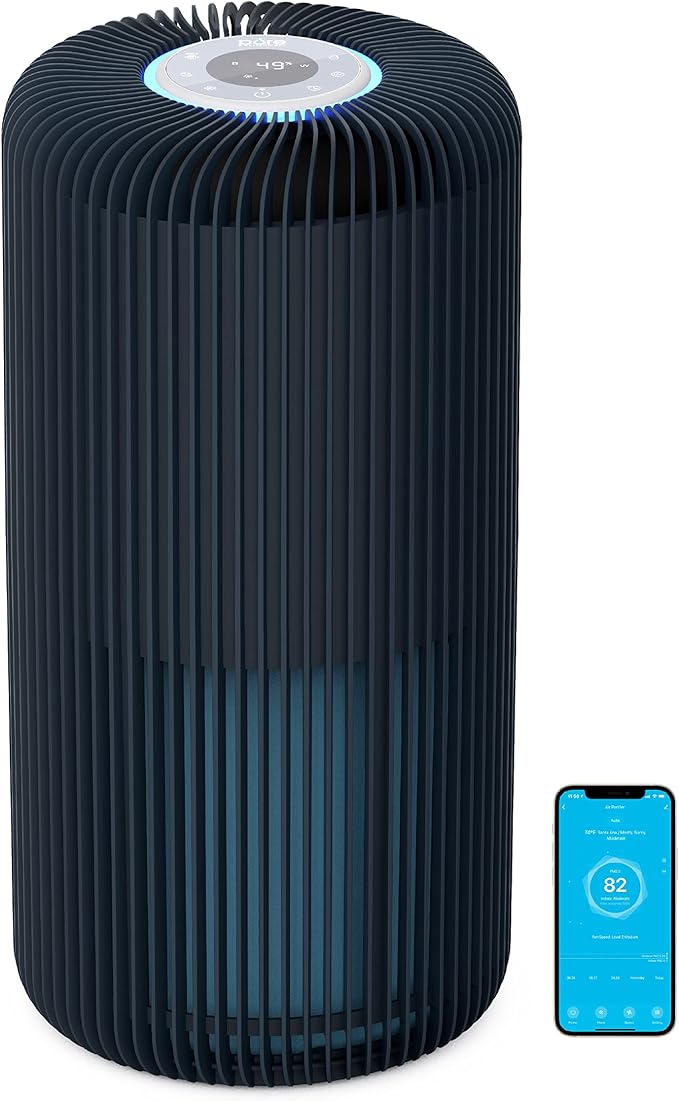 Pure Enrichment PureZone Turbo Smart Air Purifier for Large Rooms (1050 sq. ft. in 30 min.) - Energy Star Rated, 5 Stage Filtration, Smartphone Compatible, Traps Germs, Smoke, & Dust (Graphite)