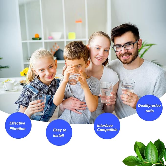 4 Pack Water Filter Compatible with EPIC Water Filter Pitcher，150 Gallons Replacement Filter for Aquagear Seychelle, BPA Free,Removes Fluoride, Chlorine, Lead, Odors