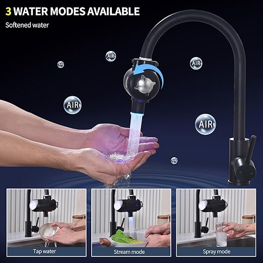 HOMELODY Water Filter for Sink Faucet 3.0 - Upgraded LED Display 3000-4000L Faucet Mount Water Tap Filter Reduces Lead Chlorine Heavy Metals, Faucet Water Filter Fits Most Standard US Faucets