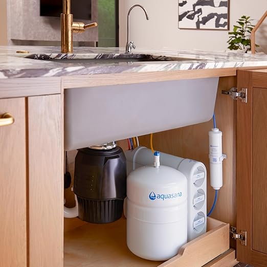 Aquasana SmartFlow® Reverse Osmosis Water Filter | RO Under Sink System | WQA Certified up to 99.99% of 90 contaminants Including Fluoride, PFAS, Arsenic, Lead, and Chlorine | Does not Include Faucet
