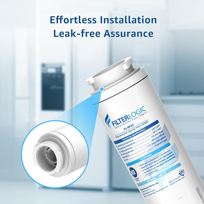 Filterlogic UKF8001 Replacement for EveryDrop Filter 4, Whirlpool EDR4RXD1, Maytag 4396395, UKF8001AXX-200, UKF8001AXX-750, 46-9006, Puriclean II, FMM-2, FL-RF07, Refrigerator Water Filter, Pack of 4