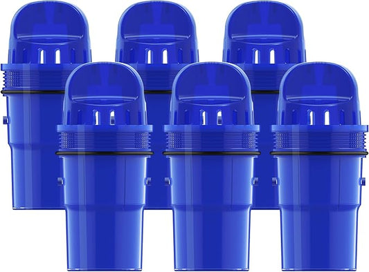 6 Packs Pitcher Water Filter Replacement for All PUR®, PUR® Plus Pitcher and Dispenser Filtration Systems, CRF950Z, PPF951K, PPF900Z, NSF Certified, AQUA CREST