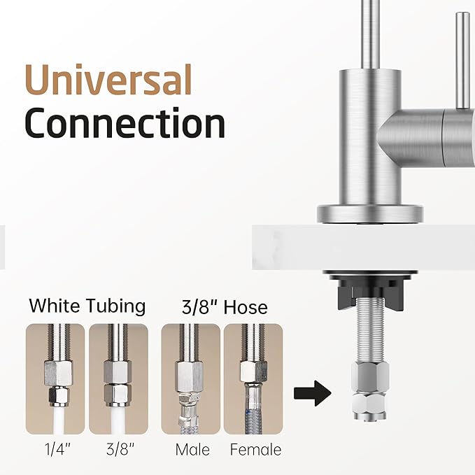 KES Drinking RO Water Faucet Lead-Free, Reverse Osmosis Faucet for Kitchen Sink, 18/8 Stainless Steel Water Filter Faucet, Fits Most RO Water Filtration System, Brushed Finish, Z506LF-BS