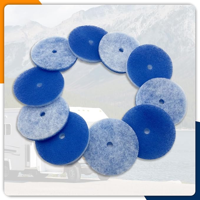 10 Pack RV Air Conditioner Filter 5.25” Round RV AC Filters Replacement with Central Hole MERV 8 Rated RV Vent Filters