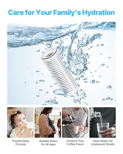 VEVOR Pitcher Water Filter Replacements, 3-Pack Water Filters for Pitchers and Dispensers, No BPA, Last 3 Months or 211 Gallons, Reduce Chlorine, Rust, Odors, PFOA/PFOS, for Water Filter Pitcher 6287