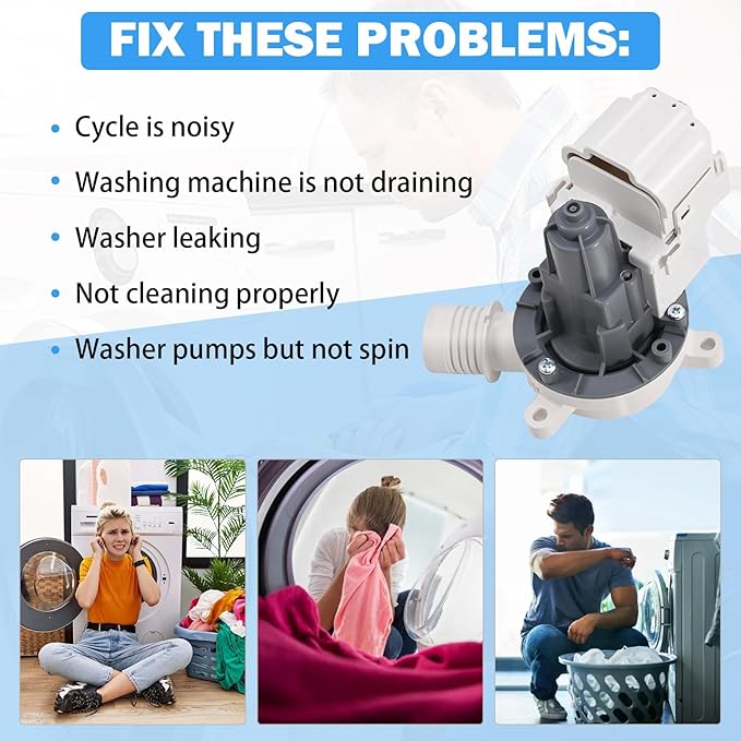 W10919003 W10775446 Washer Drain Pump Assembly Compatible with Whirlpool Kenmore Maytag Crosley Amana Top Load Clothes Washing Machine Replacement Parts AP6038235 EAP11770076 PD00042517 PS11770076