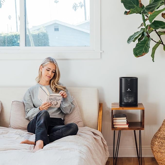 Medify MA-14 Air Purifier with True HEPA H13 Filter | 428 ft² per Hour for Smoke, Odors, Pollen, Pets |Removal to 0.1 Microns | Black, 2-Pack