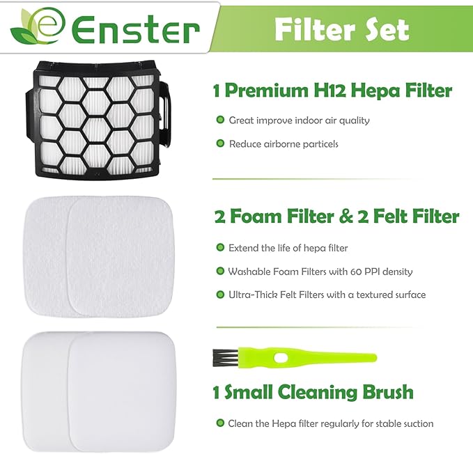 UV850 UV900 Filter Replacement for Shark Performance Lift Away DuoClean UV850 UV900 LA492 LA490 Upright Vacuum, 1 HEPA Filters and 2 Foam & Felt Filters, Compare to Part #XHF320 & XFFK602UKT