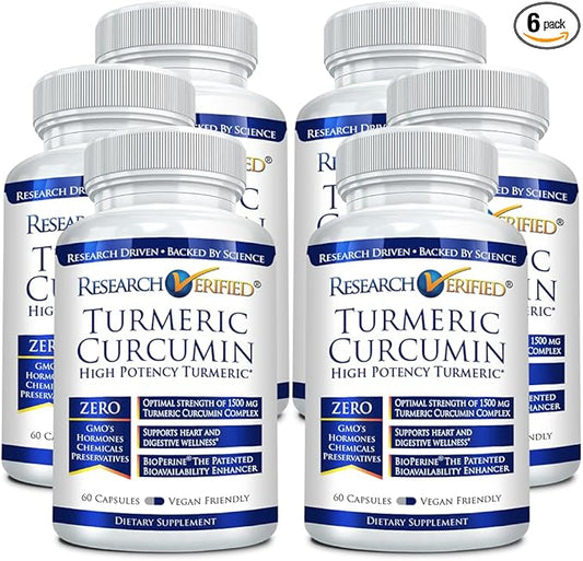 Research Verified Turmeric Curcumin - with BioPerine, Curcumin C3 Complex - Vegan - Made in The USA - 360 Capsules