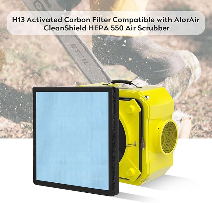 2 Pack HEPA 550 Filter, HEPA& Activated Carbon Filter Replacement Compatible with AlorAir CleanShield HEPA 550 Air Scrubber (17.2＂×15.3＂×2＂)