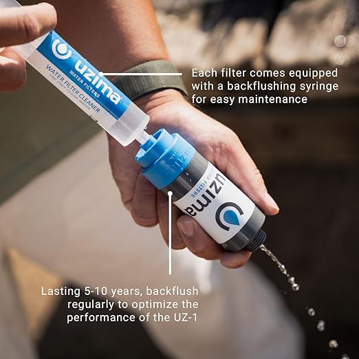 UZ-1 Water Filter Cartridge Replacement for UZ-BP Backpack System and UZ-2 Gravity Water Filtration System- Use as Standalone or as a Gravity Fed Filter Replacement