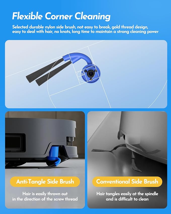 21 PCS Replacement Parts Compatible with Ecovacs Deebot X9 Pro Omni Robot Vacuum Cleaner, Accessories Kit: 1 Main Brush,6 Side Brushes,4 HEPA Filters, 6 Dust Bags, 3 Roller Mops, 1 Cleaning Brush