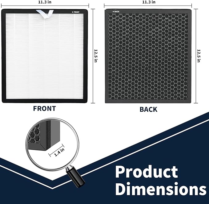 Vital 100S Replacement Filter Compatible with Levoit Vital 100S,Vital 100S-P Air Purifier,H13 True HEPA and High-Efficiency Activated Carbon Vital 100S-RF Fiter, 2 pack