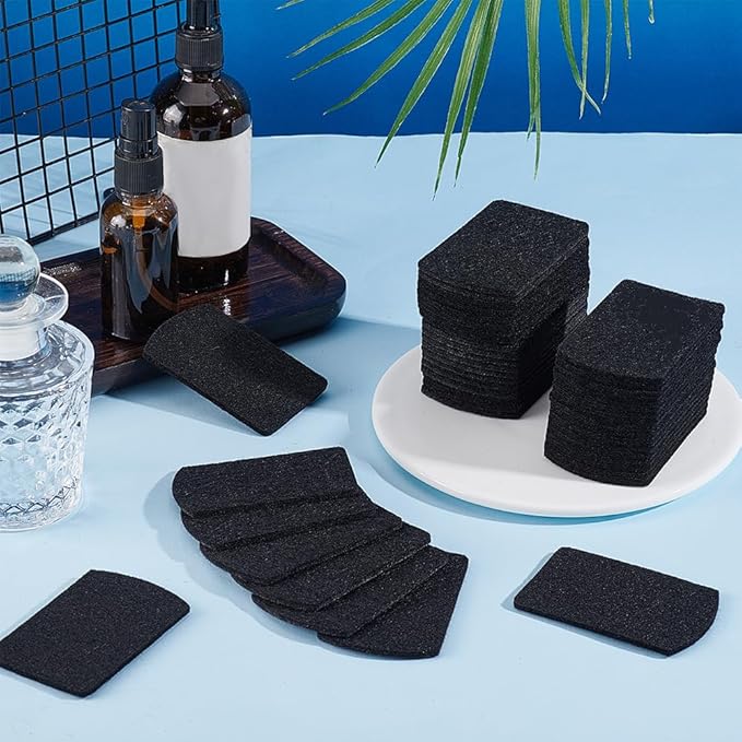 PH PandaHall 50pcs Essential Oil Pads Aroma Pads Unscented Refill Pad Essential Oil Diffuser Pad Replacement Perfume Pads for Room Humidifier Air Purifier Scent Diffuser Black, 2.8x1.8