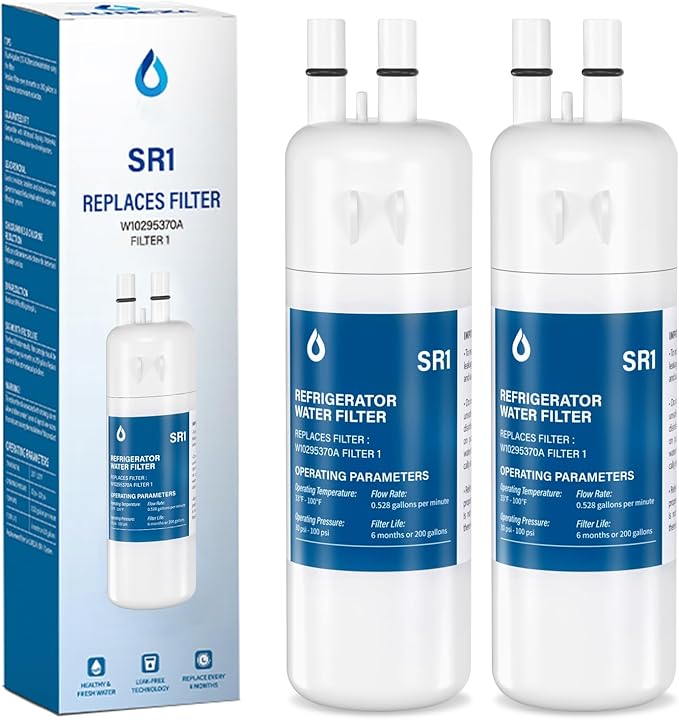 Water Filter Replacement Compatible with W10295370A, EDR1RXD1, Filter 1, W10295370, P4RFWB, P8RFWB2L, 46-9930, 46-9081 (2 Packs)