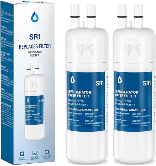 Water Filter Replacement Compatible with W10295370A, EDR1RXD1, Filter 1, W10295370, P4RFWB, P8RFWB2L, 46-9930, 46-9081 (2 Packs)