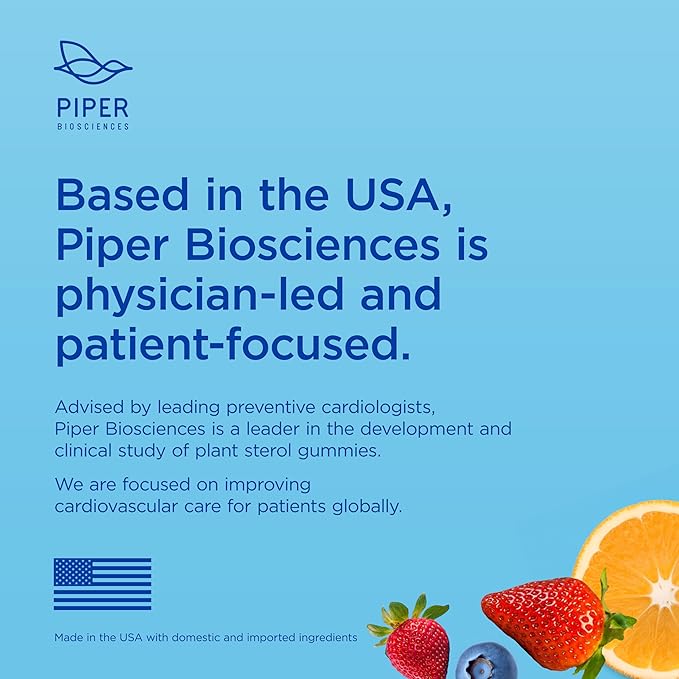 Piper LDL Clinical Strength Healthy Cholesterol Gummies (2280 mg Plant Sterol Esters Per Day): Two Packs Each with 60 Gummies, Vegan, 30 Day Supply