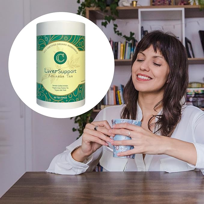Dr. Cowan’s Garden Organic Ashitaba Herbal Tea, 20 Tea Bags - Liver Detox Rooibos Tea Bags with Milk Thistle, Calming Liver Support & Cleanse for Health and Well-Being, Ashitaba Herbs Grown in the USA