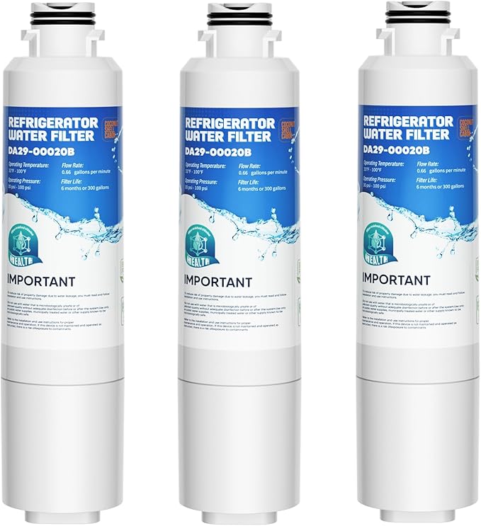 DA29-00020B Replacement for Samsung Water Filter DA29-00020B, HAF-CIN/EXP, RF28HFEDBSR, RF263TEAESG, RF263BEAESR, RF28HDEDBSR, HAF-CIN, RF4287HARS, RF4267HARS, DA97-08006A, 3 Filters