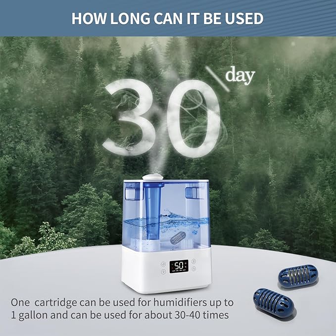 [Enhance] 20-Pack Demineralization Cartridge for Humidifier Compatible with HoMedics Total-Comfort Ultrasonic Humidifier Demineralizer Tablets Filter Replacement for Water Decalcification, Remove Odor