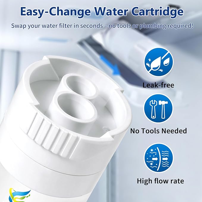 3 Pack XWF Compatible with GE XWF (Not XWFE, NO Chips), GBE21, GDE21, GDE25, GFE24, NSF Certified Refrigerator Water Filter, 6 Month / 300 Gallon