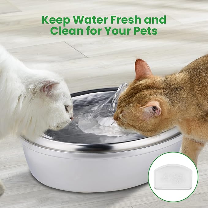 12 Pack Replacement Filters for D60 100oz/3L Automatic Pet Fountain, ZEKIRY Carbon Cat Water Fountain Filters, Triple Filtration Pet Fountain Filter Replacement(6Pcs Pump Filters)