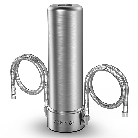 Waterdrop AS13 Under Sink Water Filter System, Reduces Lead, Chlorine, Bad Taste & Odor, PFAS, NSF/ANSI 42 Certified, No Drilling Required 6 Stage Stainless Steel Under Sink Water Filtration System
