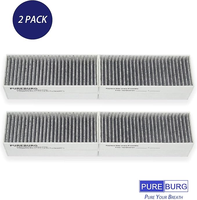 PUREBURG Replacement Filters Compatible with Blueair Cabin P1/P2i/P2iD Car Air Purifier,2-Pack High-efficiency HEPA + Activated Carbon Air Clean Dust VOs
