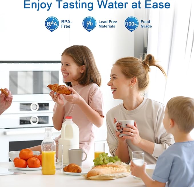 Water Filter Replacement for Brita Water Pitchers and Dispensers, Classic 35557, Ob03, Mavea 107007 and More, Reduce Chlorine and Bad Taste, Lasts Two Months or 40 Gallons, Includes 6 Filters