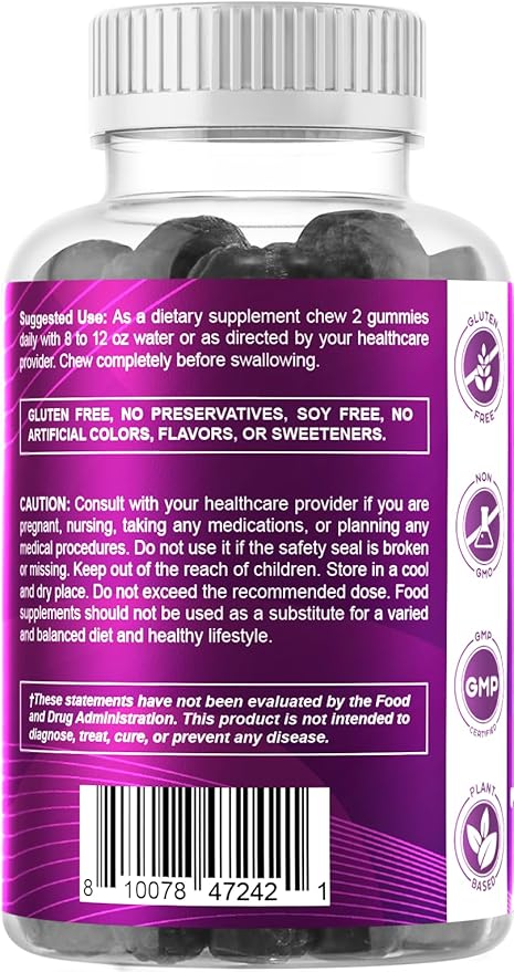 Vitamatic Iron 65 mg Gummies Supplement for Women & Men - 60 Vegan Gummies - Great Tasting Iron Gummy Vitamins with Vitamin C (1)